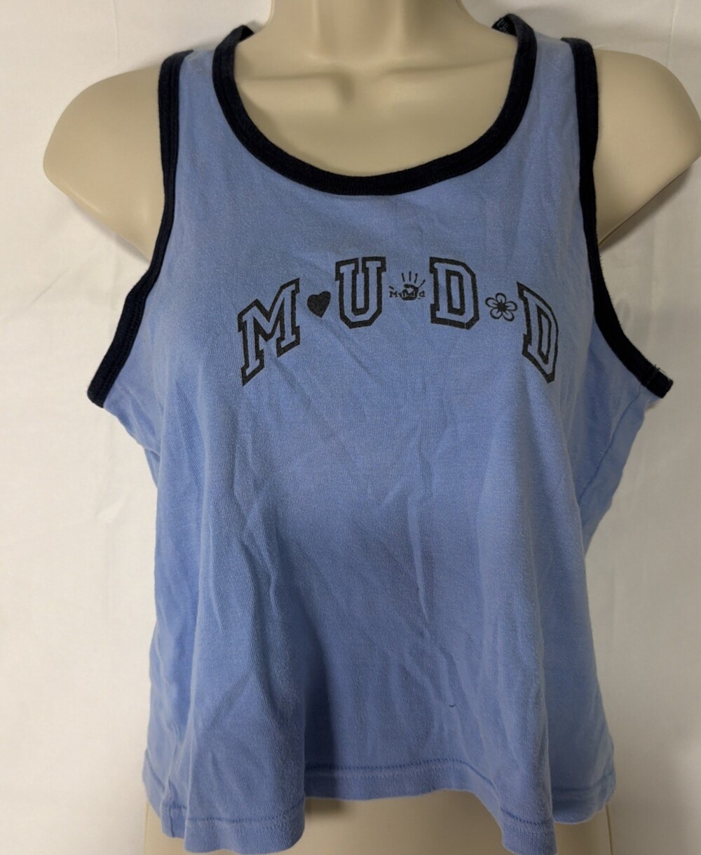 Vintage Y2K Mudd Athletic XL Top Blue Youth Juniors Size Tank Top Crop Top